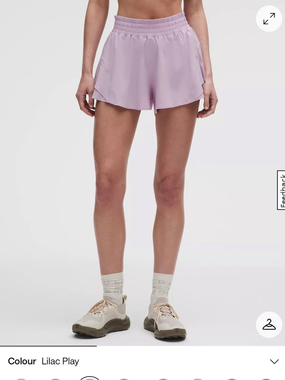 lululemon Shake It Out High-Rise Running Short 2.5" size xs lilac NWT